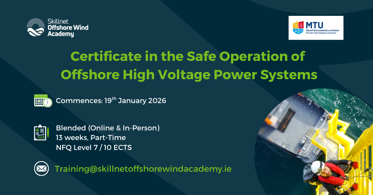 Certificate in the Safe Operation of Offshore High Voltage Power Systems